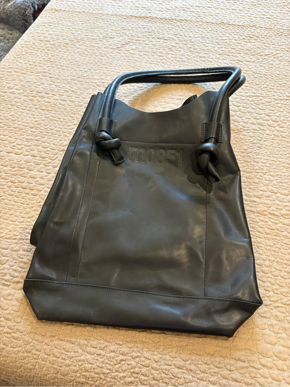 Black Leather Tote Bag
